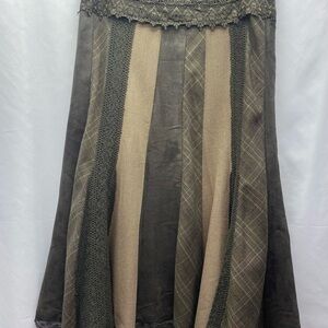 LAGENLOOK Maxi Skirt W 10 Earth Tine Colors Side Zip/Button Closure Lined